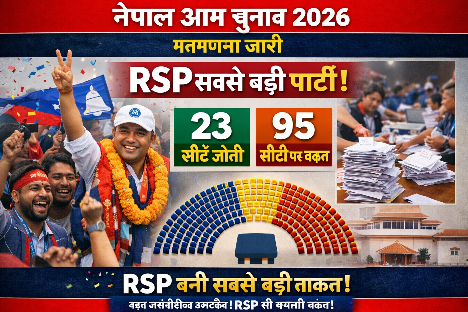 नेपाल चुनाव में बड़ा उलटफेर: रुझानों में RSP को प्रचंड बहुमत, बालेन शाह PM बनने के करीब; ओली पीछे