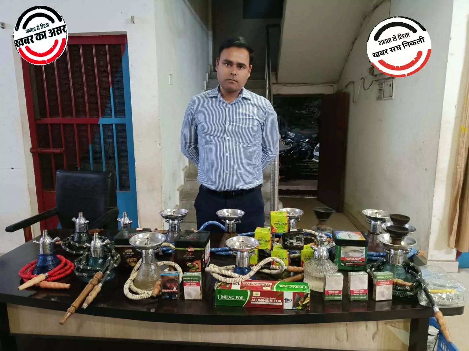 होटल शिवा इन में अवैध हुक्का बार का भंडाफोड़, मैनेजर की हुई गिरफ्तारी होटल शिवा इन में अवैध हुक्का बार का भंडाफोड़, मैनेजर की हुई गिरफ्तारी